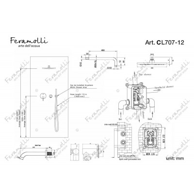 Комплект для душа хром Feramolli CL707-12