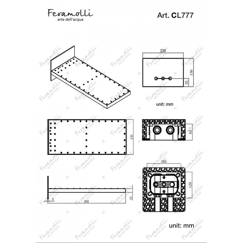 Верхний душ настенный 23х55см хром Feramolli CL777