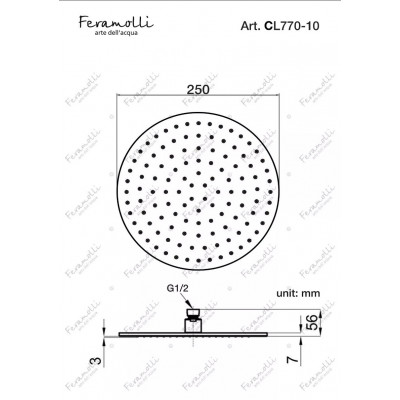 Верхний душ 25см хром Feramolli CL770-10