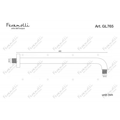 Держатель верхнего душа настенный золото Feramolli GL765