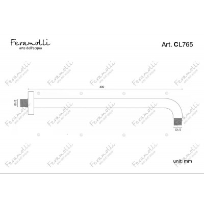 Держатель верхнего душа настенный хром Feramolli CL765
