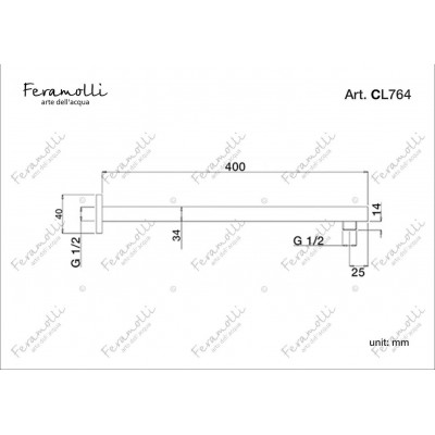Держатель верхнего душа настенный хром Feramolli CL764