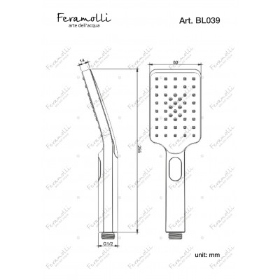Душевая лейка черная Feramolli BL039