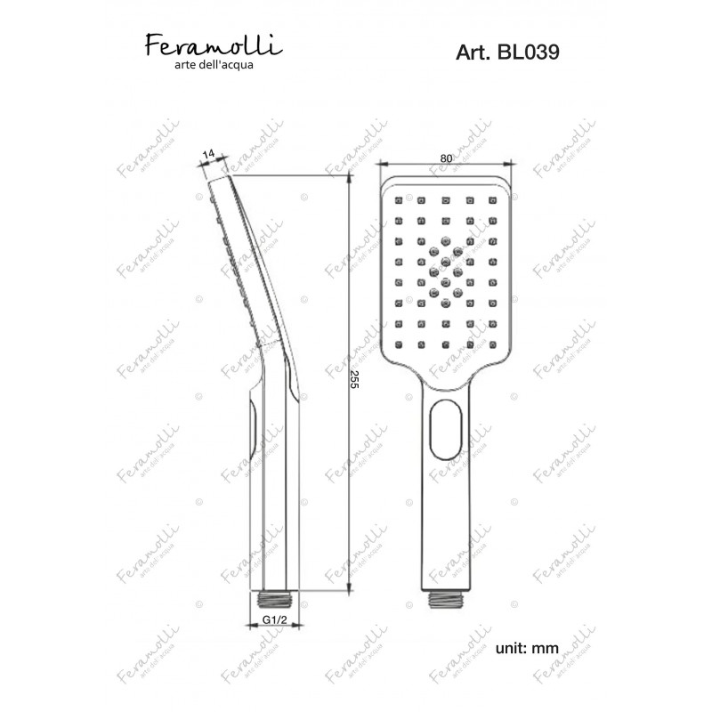 Душевая лейка черная Feramolli BL039