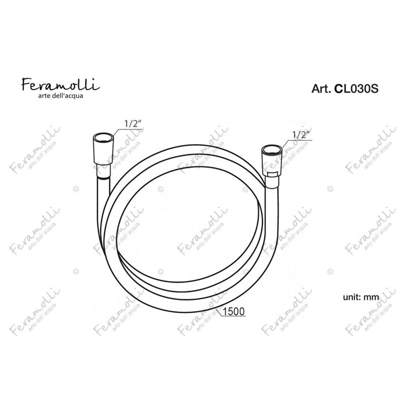Шланг для душа 150см хром Feramolli CL030S