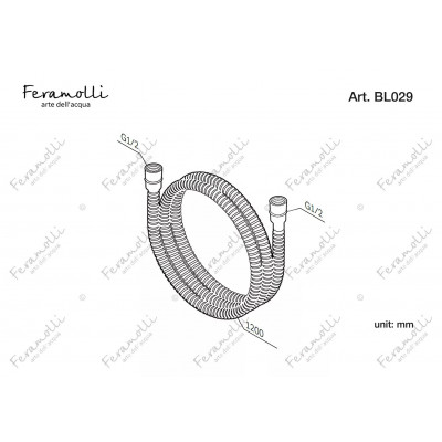 Шланг для душа 120см черный Feramolli BL029
