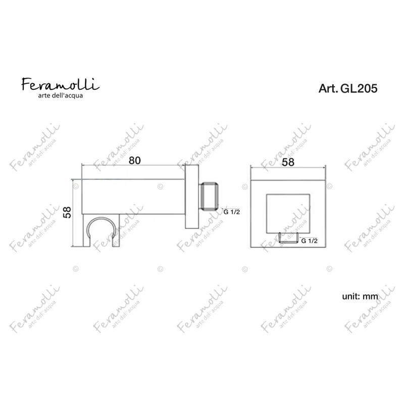 Держатель ручного душа настенный золото Feramolli GL205