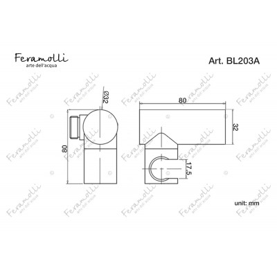 Держатель ручного душа настенный черный Feramolli BL203A
