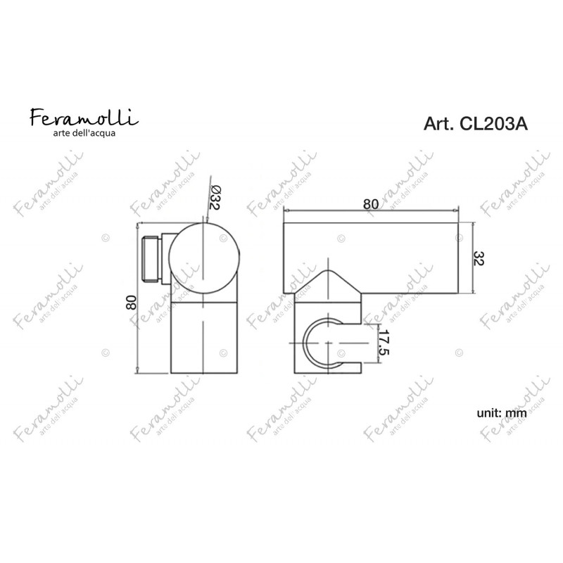 Держатель ручного душа настенный хром Feramolli CL203A