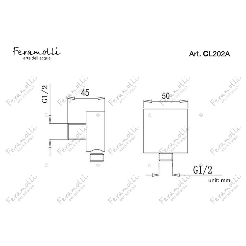 Шланговое подключение хром Feramolli CL202A