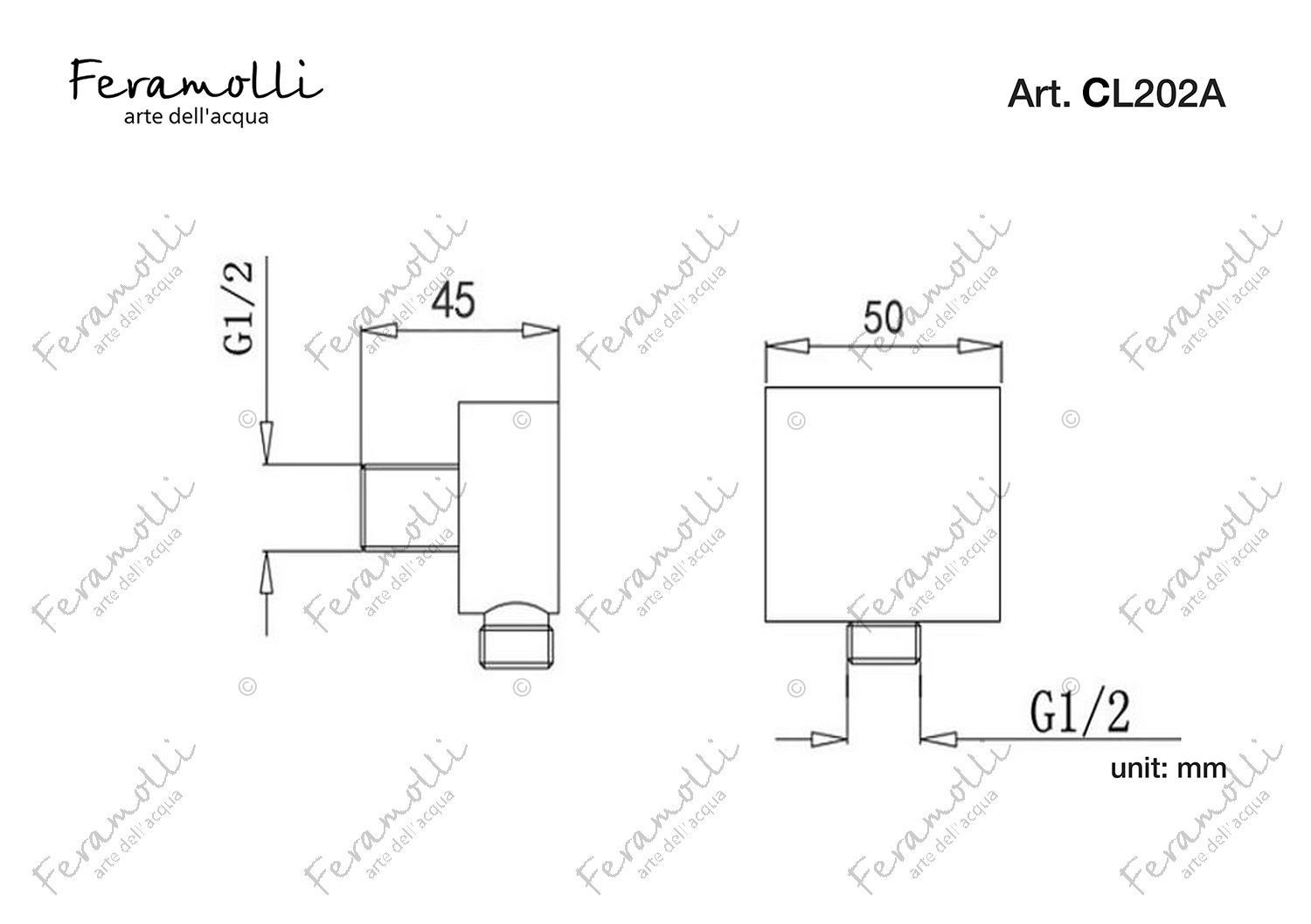 Шланговое подключение хром Feramolli CL202A