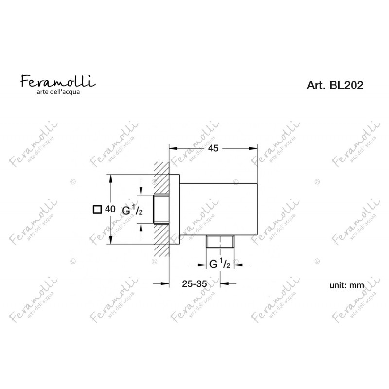 Шланговое подключение черное Feramolli BL202