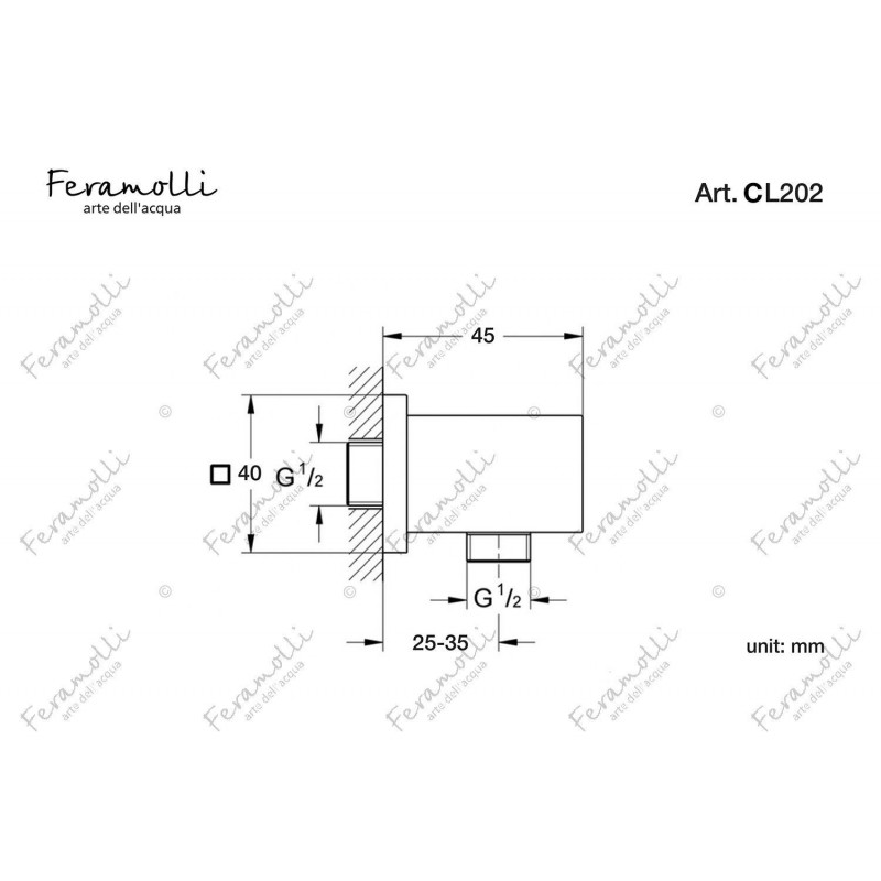 Шланговое подключение хром Feramolli CL202