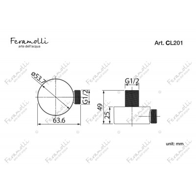 Шланговое подключение хром Feramolli CL201
