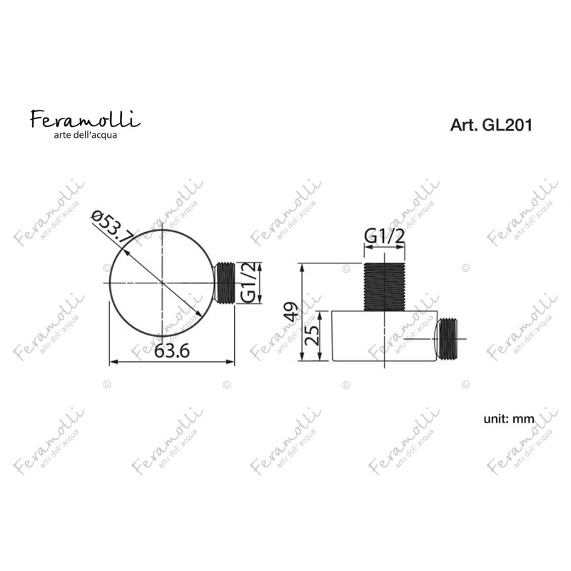 Шланговое подключение золото Feramolli GL201