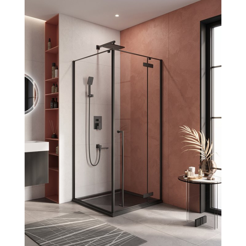 Душевой уголок без поддона черный 90x90см Cezares Liner LINER-A-1-90-C-NERO-R