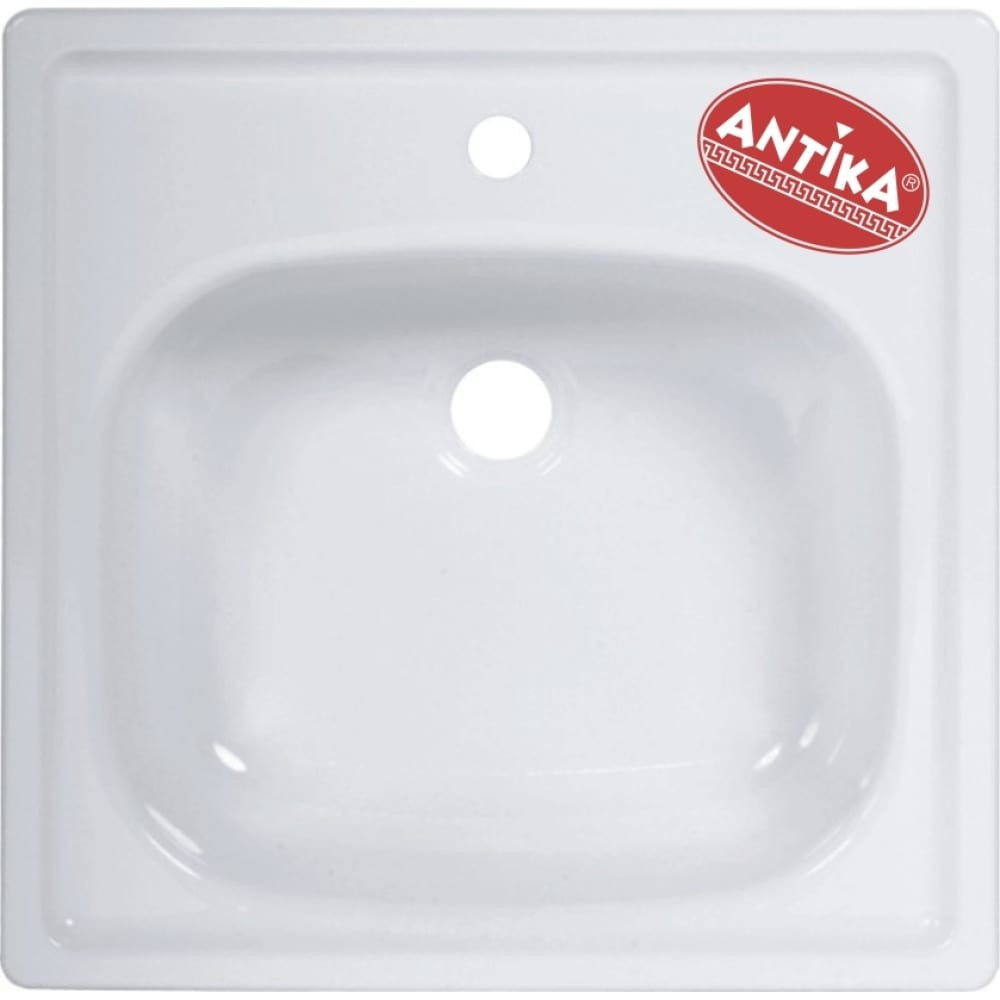Мойка стальная эмалированная 50x50см VIZ Antika, с кронштейнами