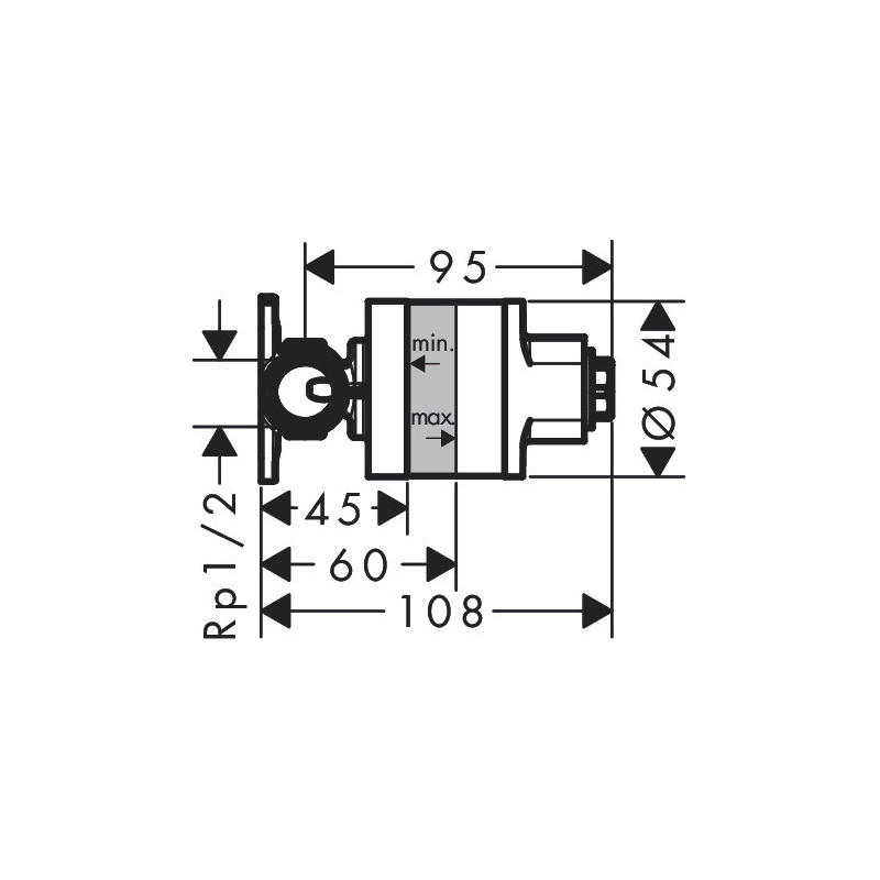 Скрытая часть Hansgrohe смесителя для биде 29235180