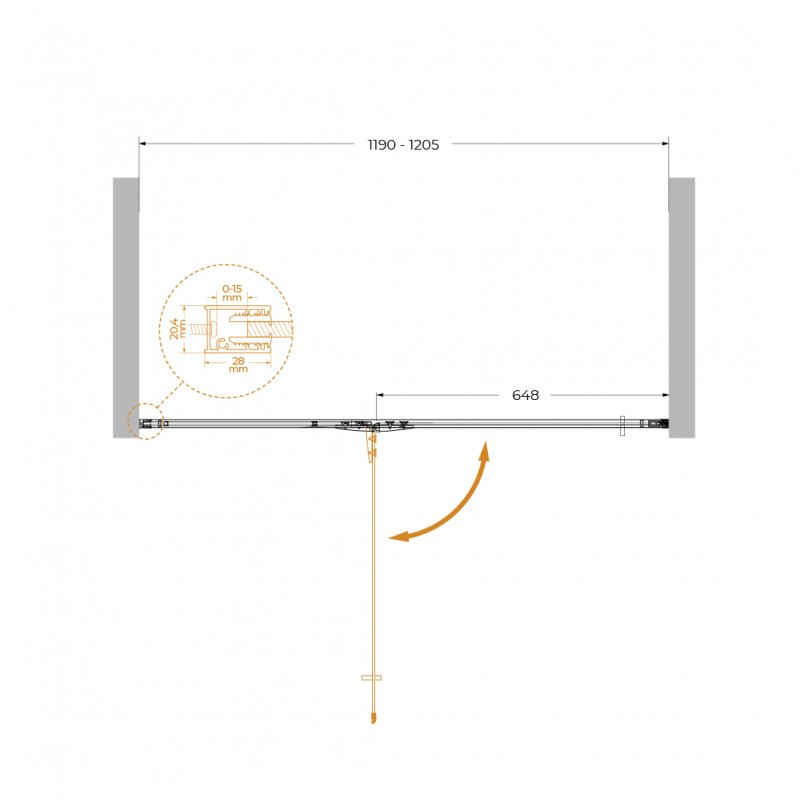 Душевая дверь хром 120x195см Cezares Liner LINER-B-12-120-C-Cr-L