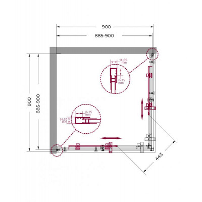 Душевой уголок без поддона хром 90x90см Belbagno MARINO-A-2-90-C-CR