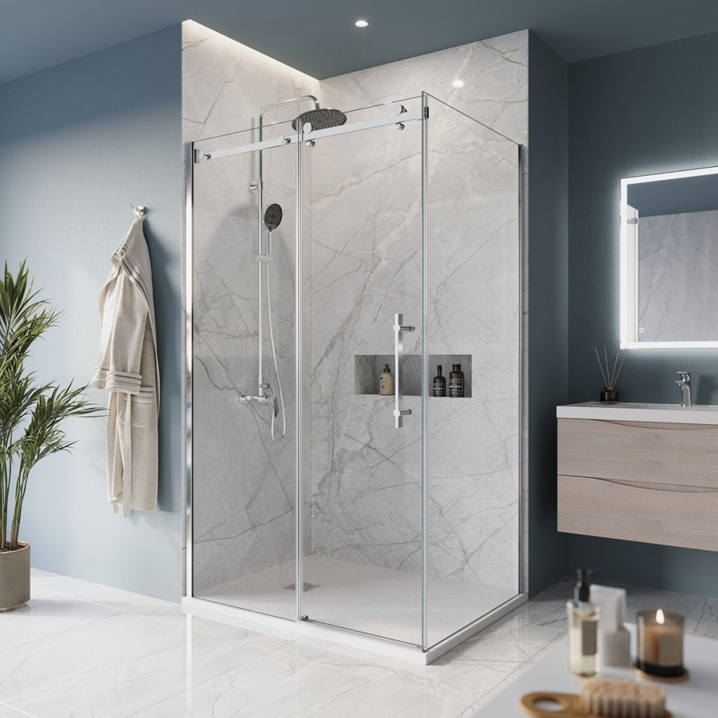 Душевой уголок без поддона хром 120x90см Belbagno MARINO-AH-1-120/90-C-Cr