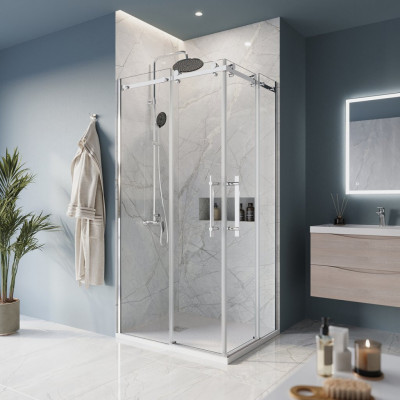Душевой уголок без поддона хром 100x80см Belbagno MARINO-AH-2-100/80-C-CR