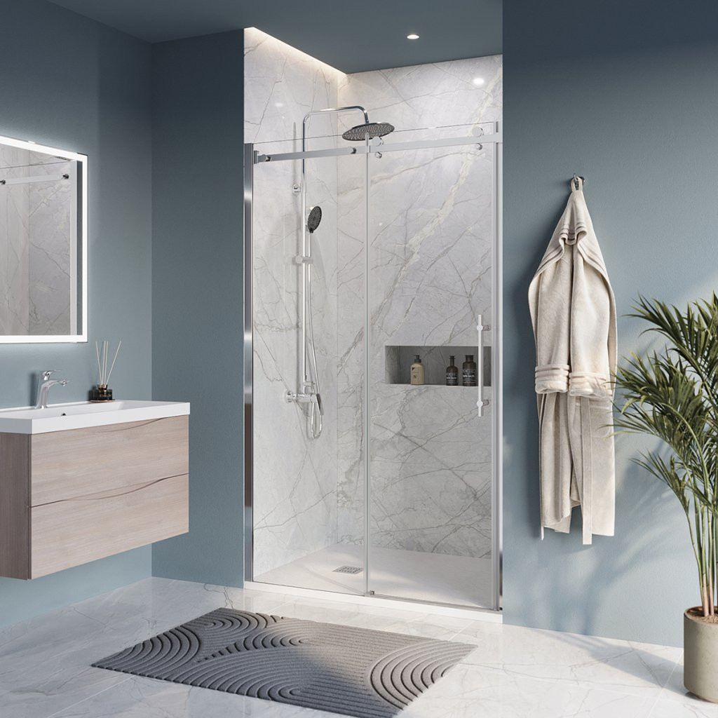 Душевая дверь хром 120x195см Belbagno MARINO-BF-1-120-C-Cr