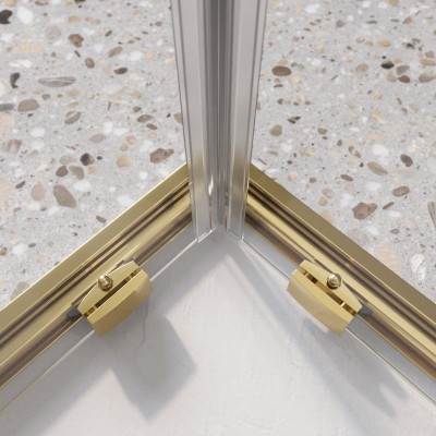 Душевой уголок без поддона золото 90x90см Belbagno LUCE-A-2-90-C-ORO