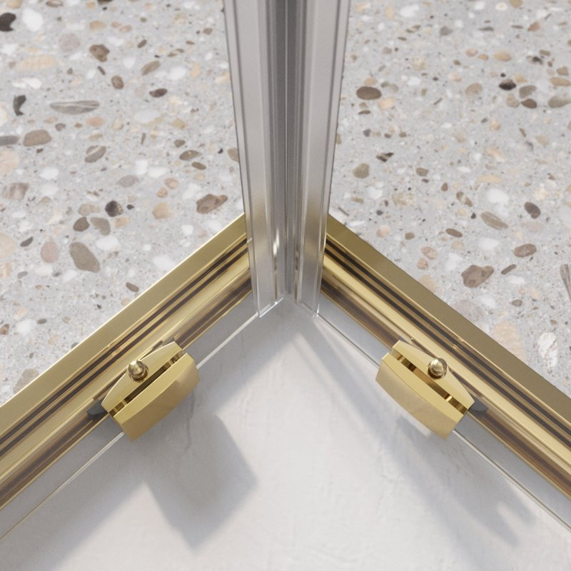 Душевой уголок без поддона золото 90x90см Belbagno LUCE-A-2-90-C-ORO