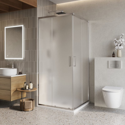 Душевой уголок без поддона хром 90x90см Belbagno LUCE-A-2-90-P-Cr