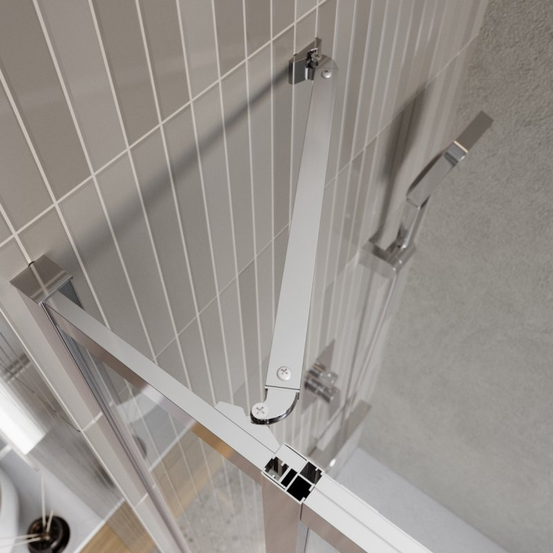 Душевой уголок без поддона хром 100x100см Belbagno LUCE-A-22-80+20-C-Cr