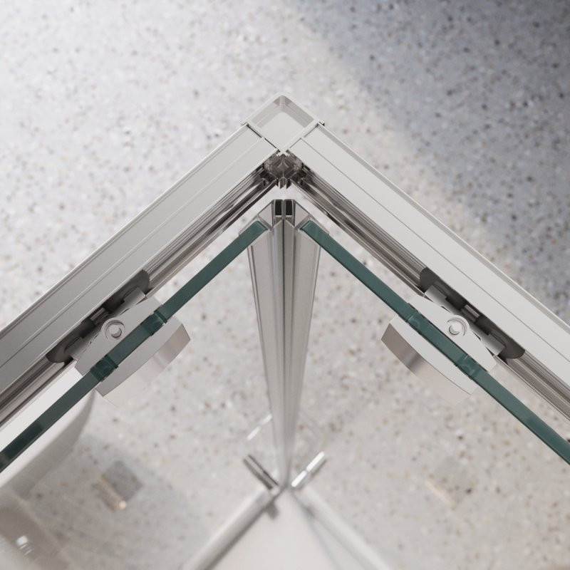 Душевой уголок без поддона хром 100x100см Belbagno LUCE-A-22-80+20-C-Cr