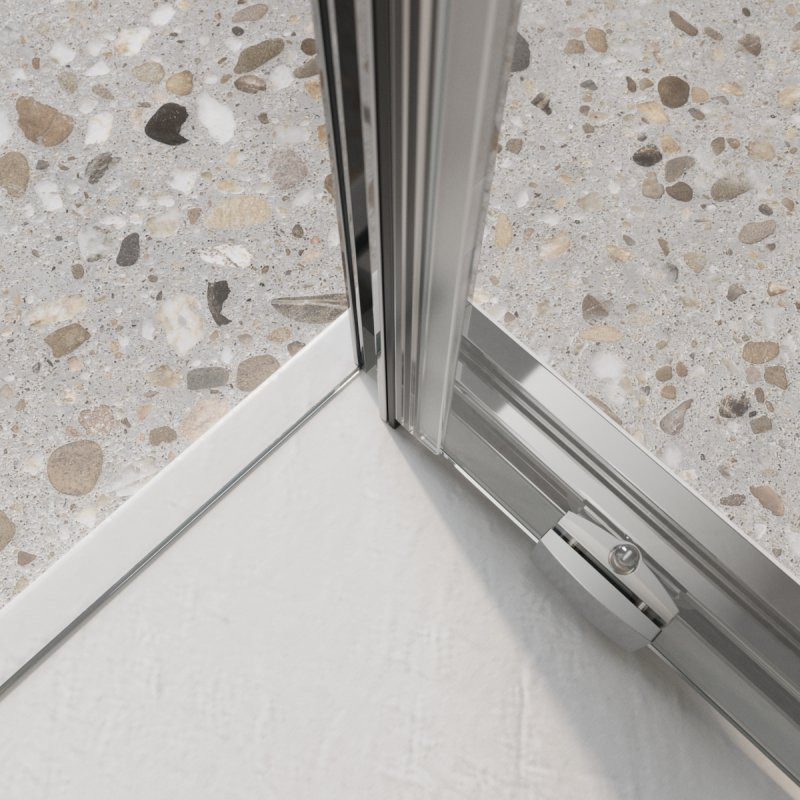 Душевой уголок без поддона хром 140x80см Belbagno LUCE-AH-1-140/80-C-Cr