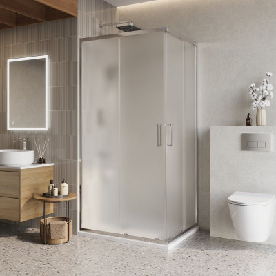 Душевой уголок без поддона хром 100x80см Belbagno LUCE-AH-2-100/80-P-Cr