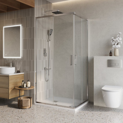 Душевой уголок без поддона хром 120x90см Belbagno LUCE-AH-2-120/90-C-Cr