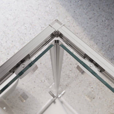 Душевой уголок без поддона хром 140x90см Belbagno LUCE-AH-21-140/90-C-Cr