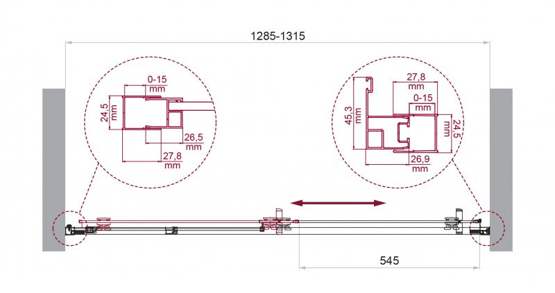 Душевая дверь профиль хром прозрачное стекло 130x195см Belbagno LUCE-BF-1-130-C-Cr LUCE-BF-1-120-C-Cr