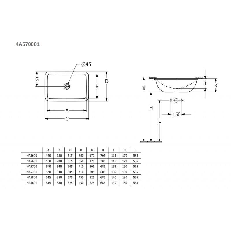 Раковина Villeroy&Boch Loop & Friends 54х34см с переливом, Альпийский белый, 4A570001