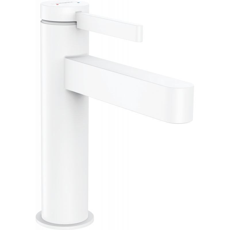 Смеситель для раковины Hansgrohe Finoris 110 с донным клапаном PushOpen матовый белый