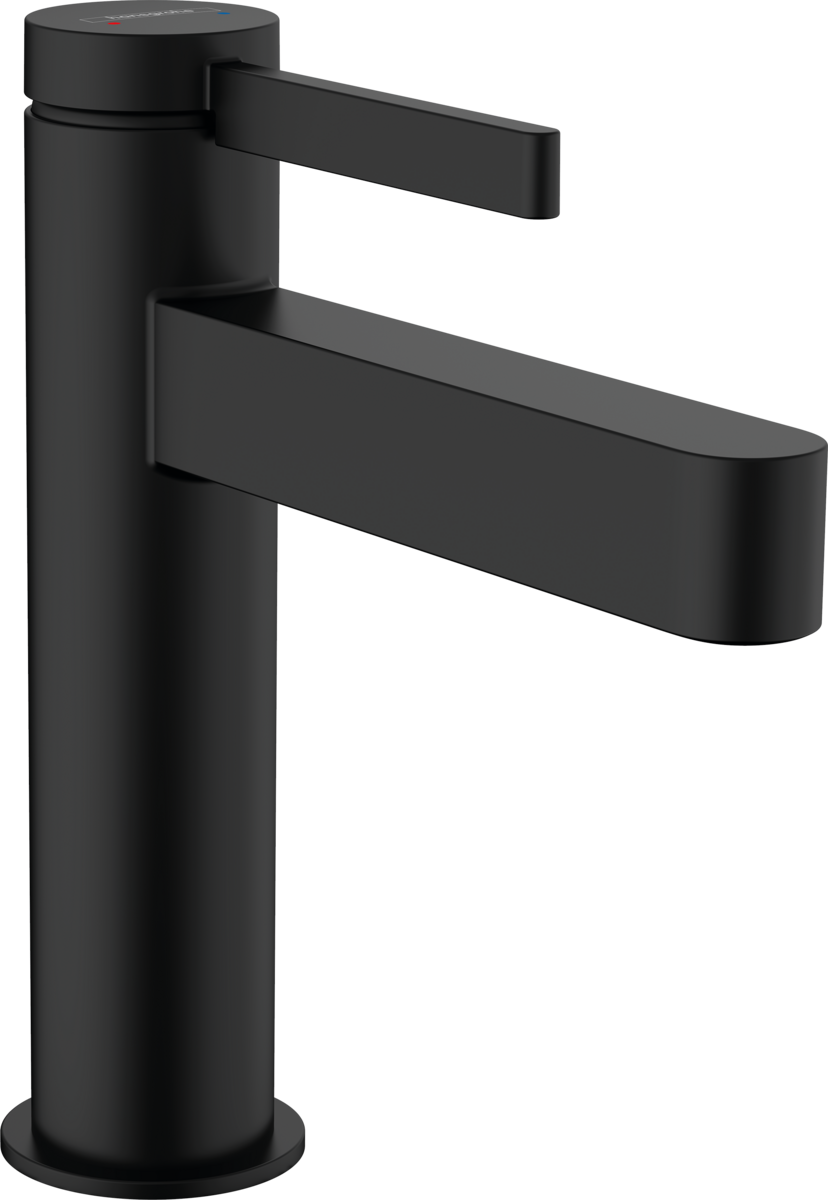 Смеситель для раковины Hansgrohe Finoris 110 с донным клапаном PushOpen матовый черный