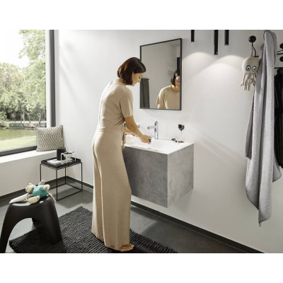 Смеситель для раковины Hansgrohe Finoris 110 с донным клапаном PushOpen глянцевый хром