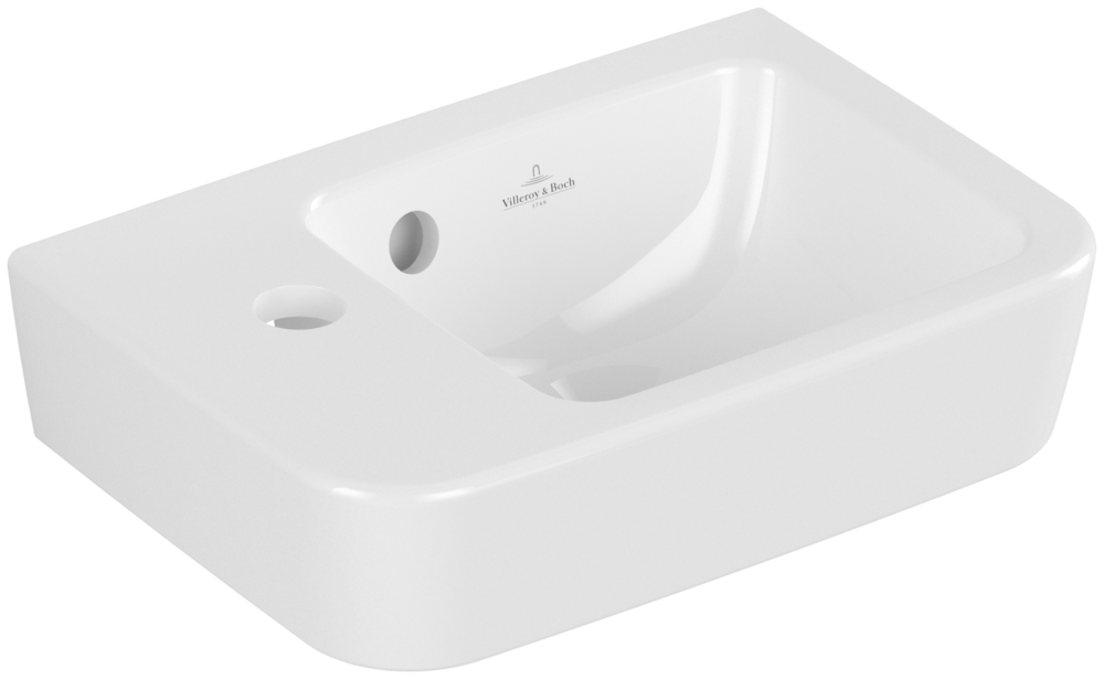 Рукомойник Villeroy&Boch O.novo 360x250x145мм с переливом, Альпийский белый