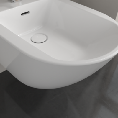 Биде подвесное  375x560мм Villeroy & Boch Subway 3.0 с отверстием под смеситель, Альпийский белый, 44700001