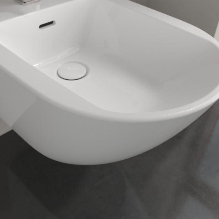 Биде подвесное  375x560мм Villeroy & Boch Subway 3.0 с отверстием под смеситель, Альпийский белый, 44700001