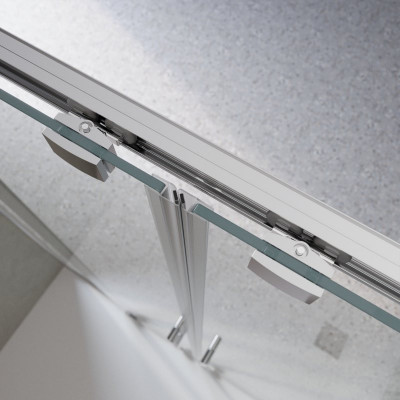 Душевая дверь профиль хром прозрачное стекло 150x195см Belbagno LUCE-BF-2-150-C-Cr