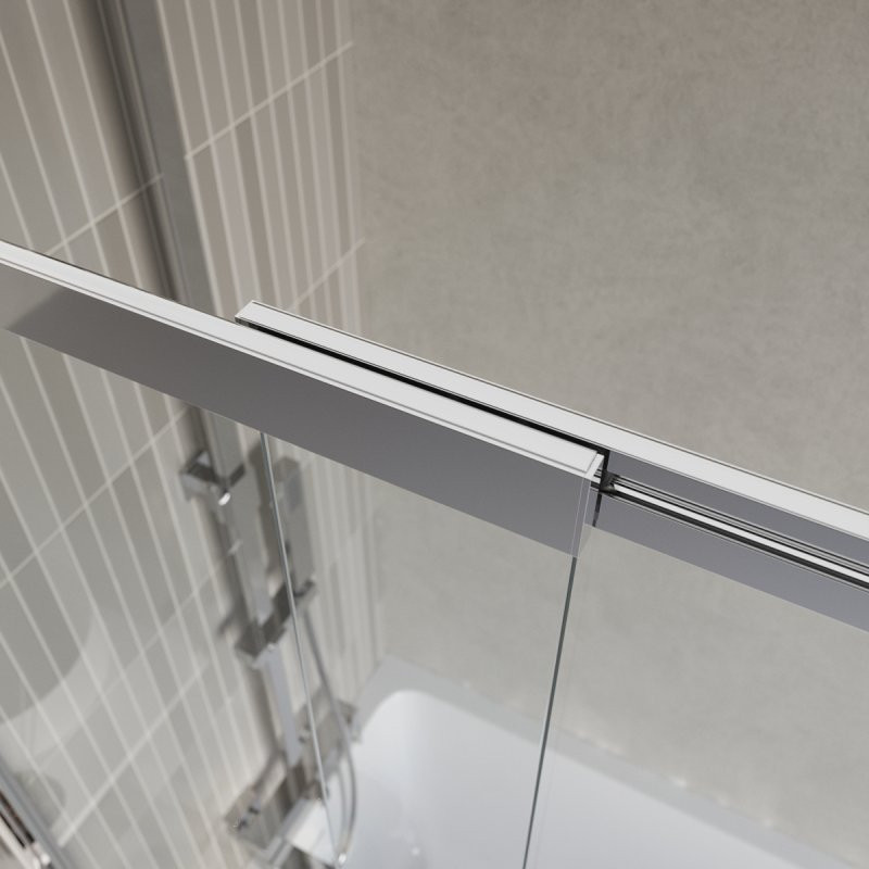 Душевая шторка профиль хром прозрачное стекло 100x145см Belbagno LUCE-VF-11-100/145-C-Cr