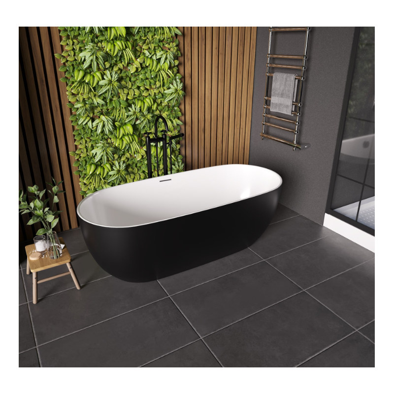 Ванна отдельностоящая 160x80x58 Grossman GR-2502M Black Classic
