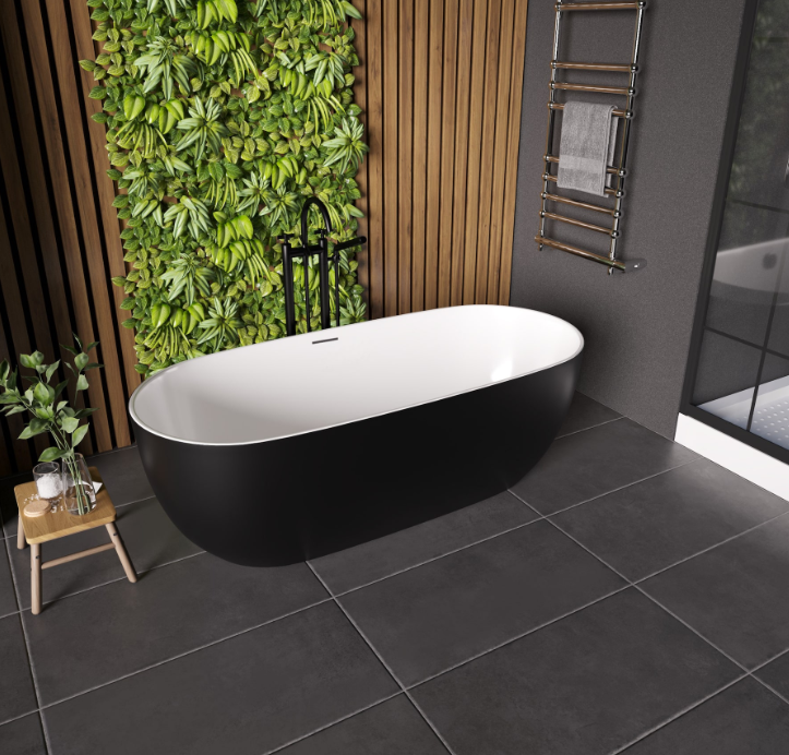 Ванна отдельностоящая 160x80x58 Grossman GR-2502M Black Classic