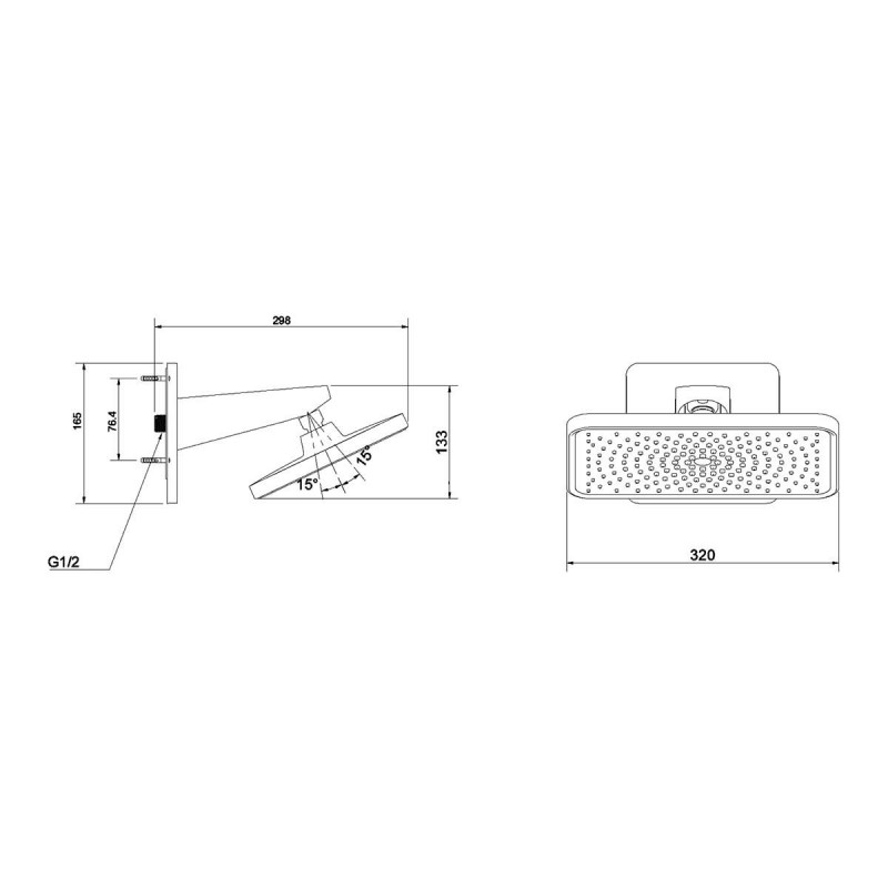 Верхний душ 32х30см черный Vincea Inspire VSHD-3I4CMB