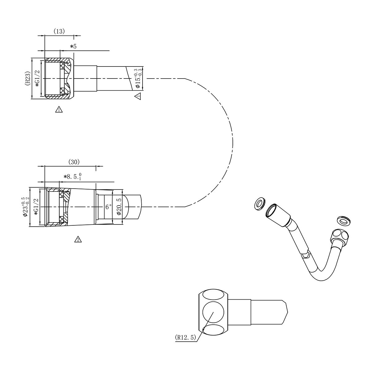 Комплект для душа хром Vincea Inspire VSHH-3I2AHCH